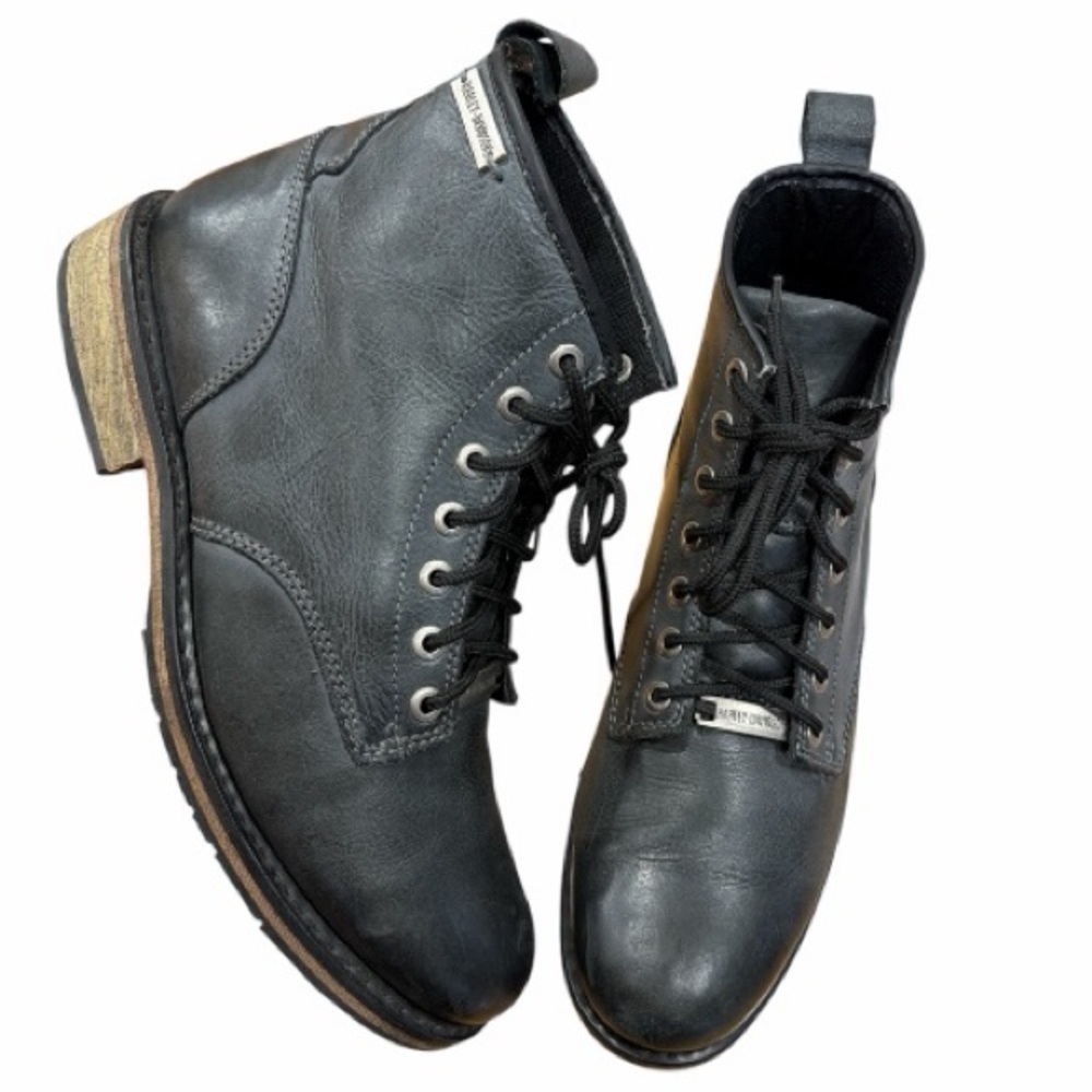 Harley Davidson Joshua Mens Double Tone Black Chukka Leather Biker Boots Sz 10.5